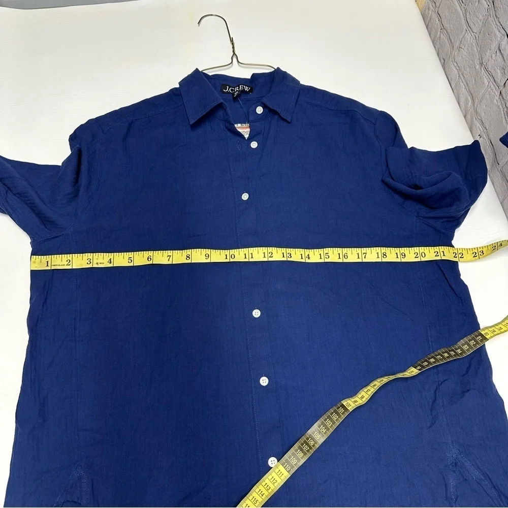 J. Crew women’s Deep Blue Casual Button-Down Shirt/pants set Sz XXS/Xs nwt over